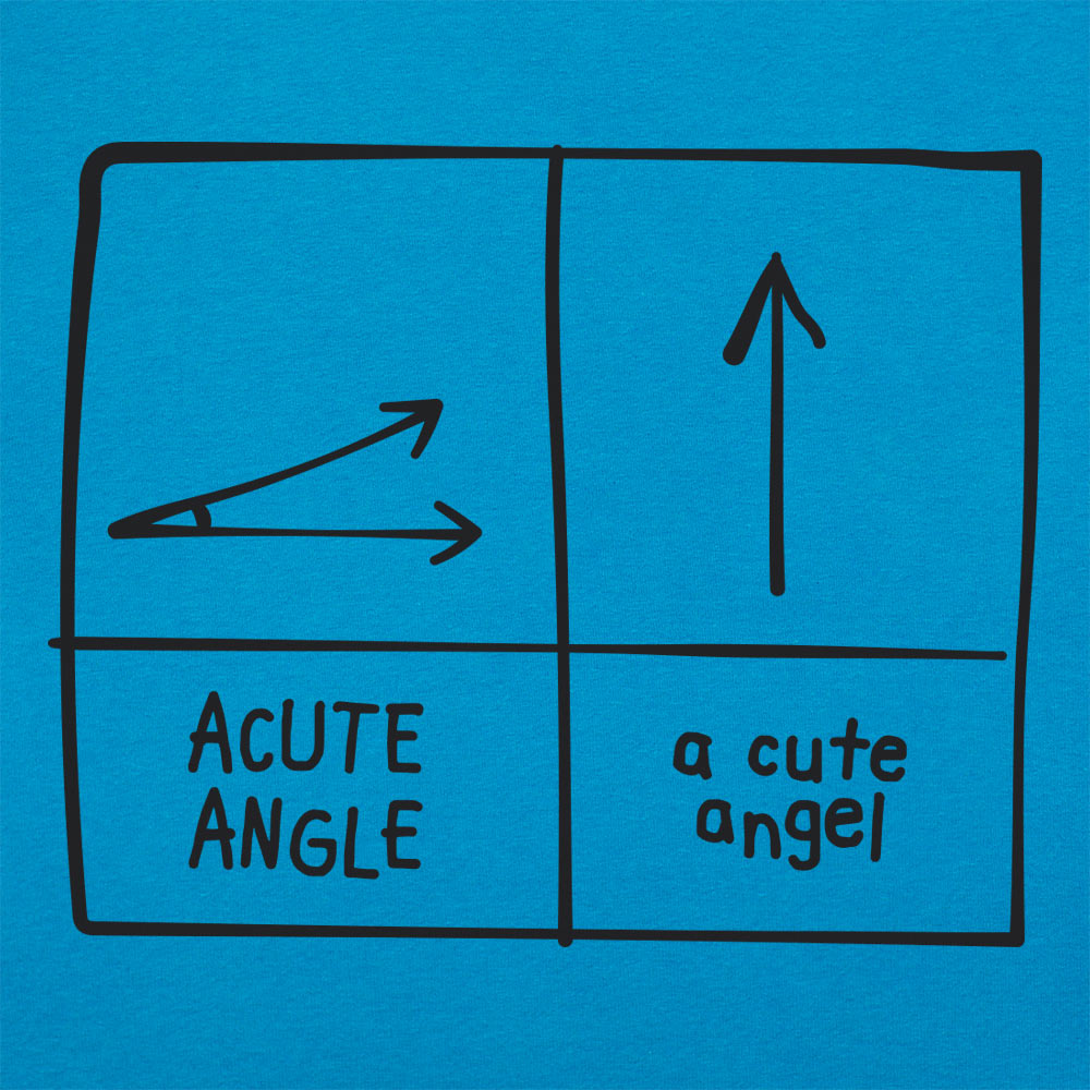 A Cute Angel vs Acute Angle Geometry Pun Diagram