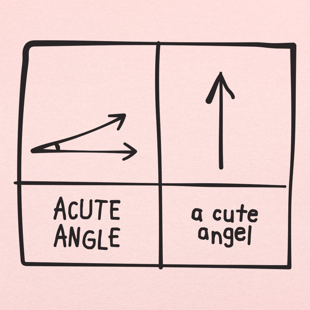 A Cute Angel vs Acute Angle Geometry Pun Diagram