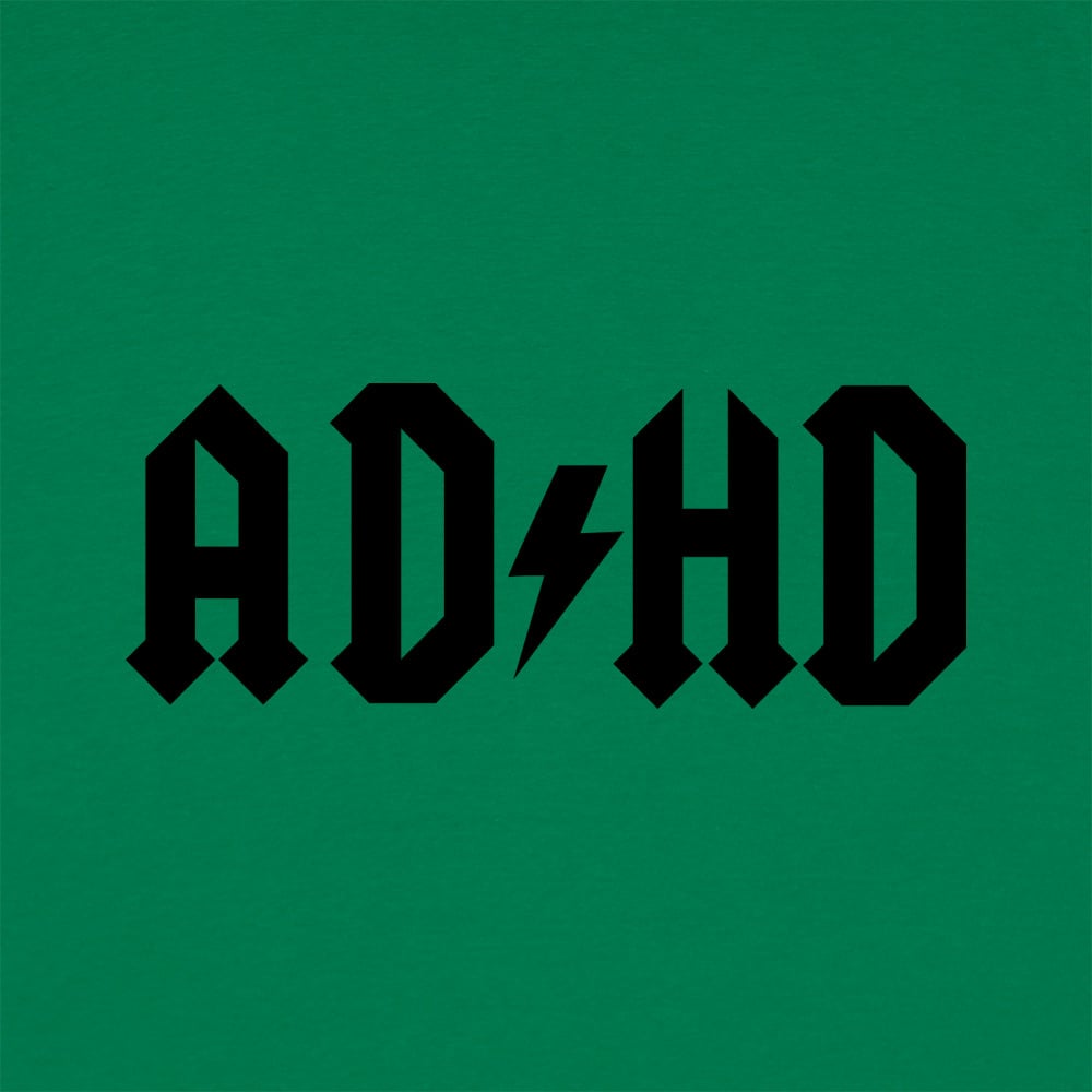ADHD Lightning Bolt Rock Band Logo Parody