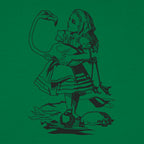 Alice Holding a Flamingo Croquet Mallet