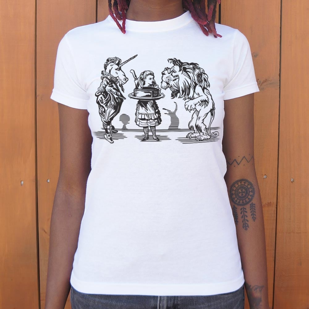 Alice And Unicorn With Lion