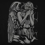 Angel Weeping Cracked Stone Statue Covering Its Face