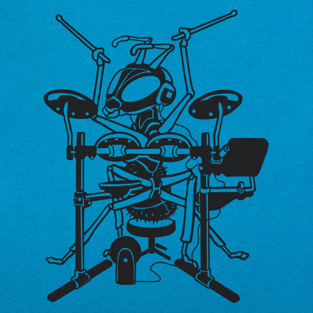 Ant Drummer Playing Drum Set