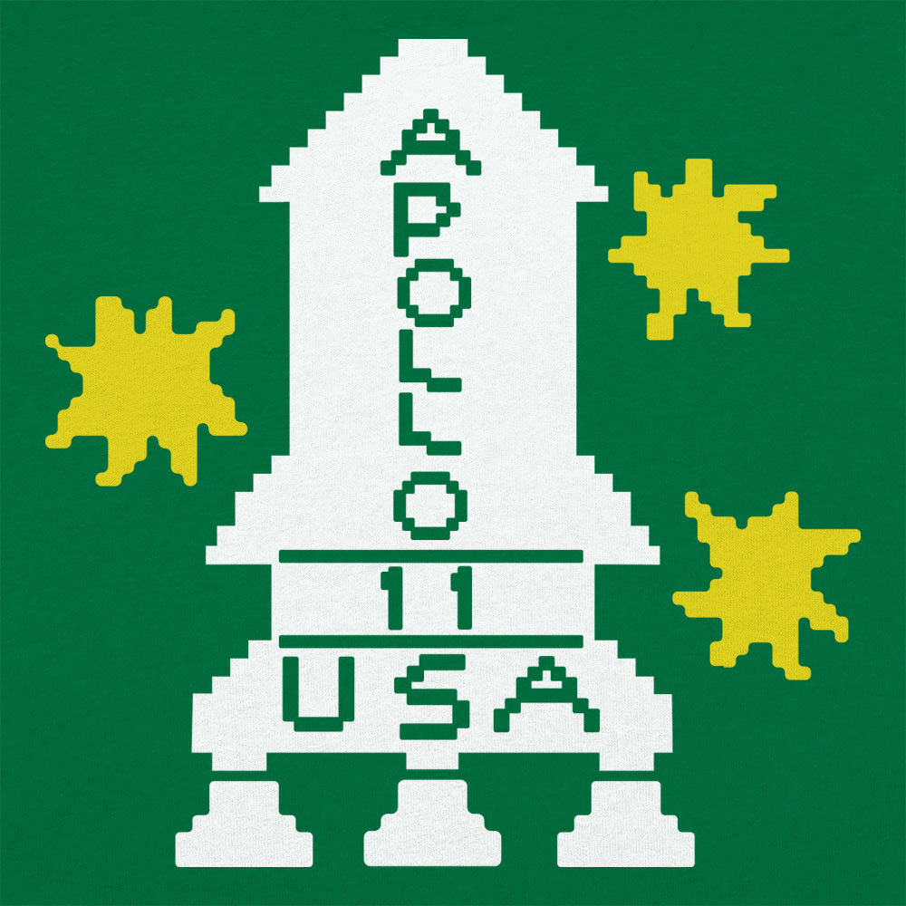 Apollo 11 Retro Pixel Art Rocket Ship