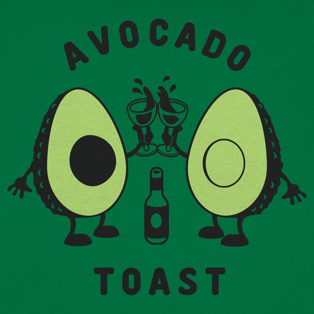 Avocado Toast Two Avocado Halves Clinking Champagne Glasses