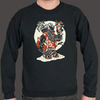 Beach Krampus Holiday Demon in Hawaiian with Cocktail
