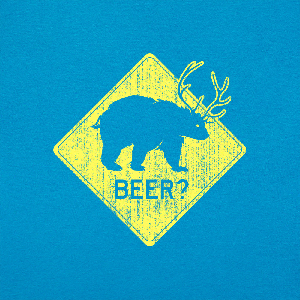 Beer Bear Deer Crossing Sign