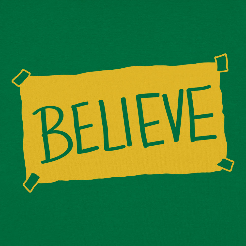 Believe Taped Yellow Paper Sign