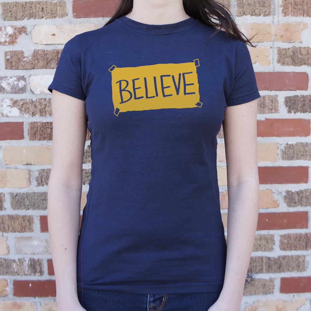 Believe Taped Yellow Paper Sign