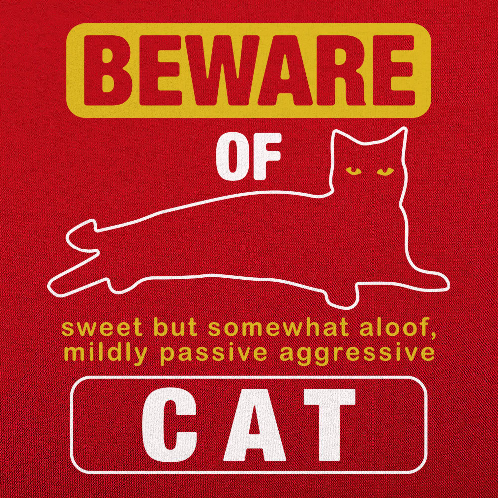 Beware Of Cat Warning Sign.