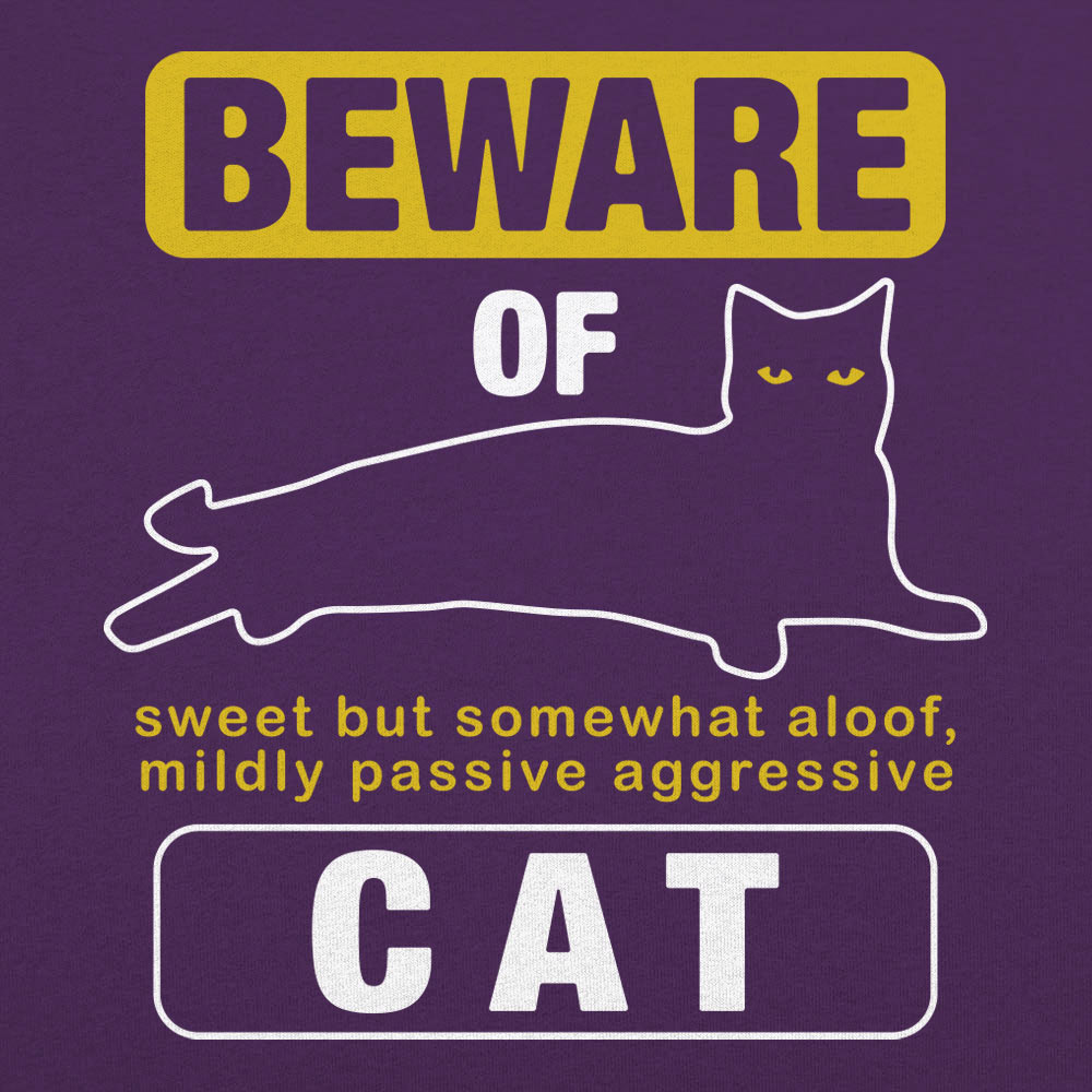 Beware Of Cat Warning Sign.