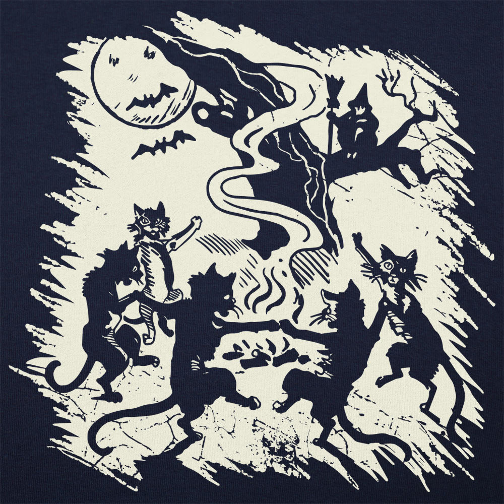 Black Cat Dance Halloween Witch Bonfire