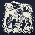 Black Cat Dance Halloween Witch Bonfire