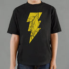 Black Lightning Yellow Cracked Bolt Graphic