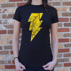 Black Lightning Yellow Cracked Bolt Graphic