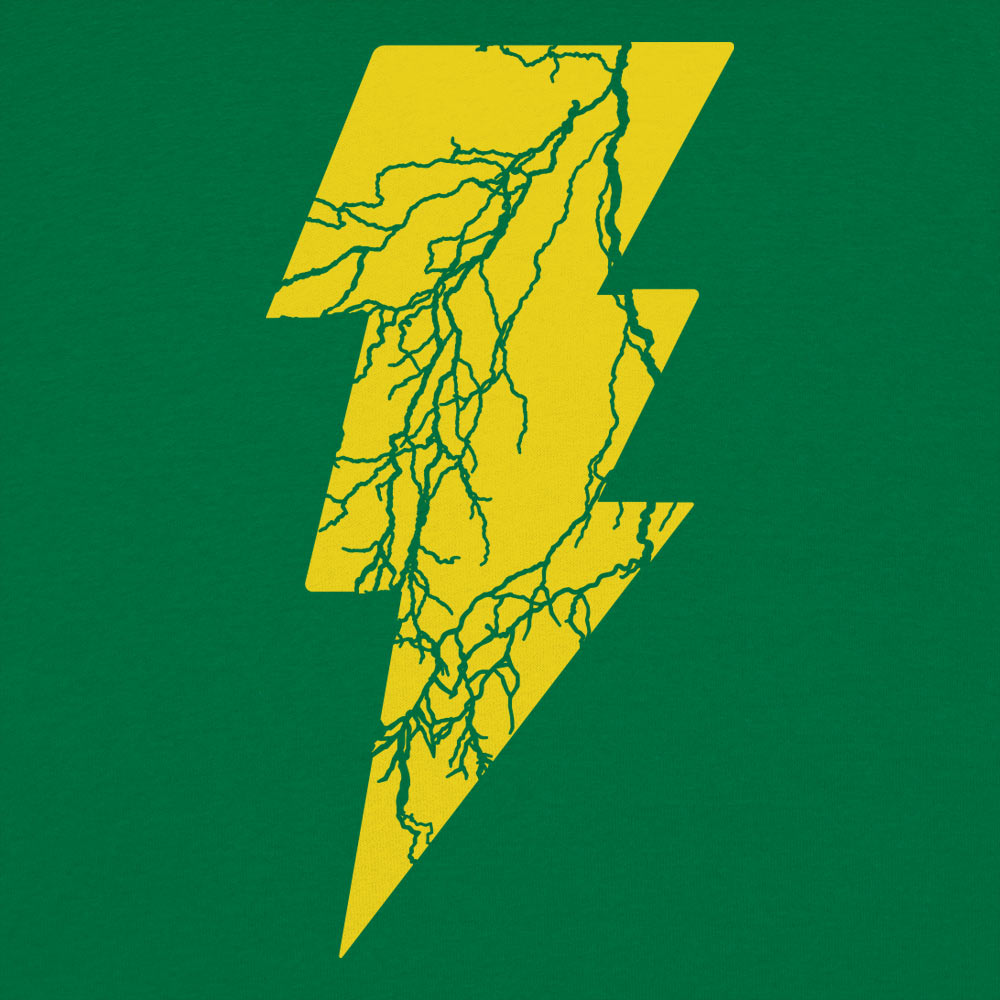 Black Lightning Yellow Cracked Bolt Graphic