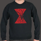 Black Widow Spider with Hourglass Web Design