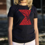 Black Widow Spider with Hourglass Web Design