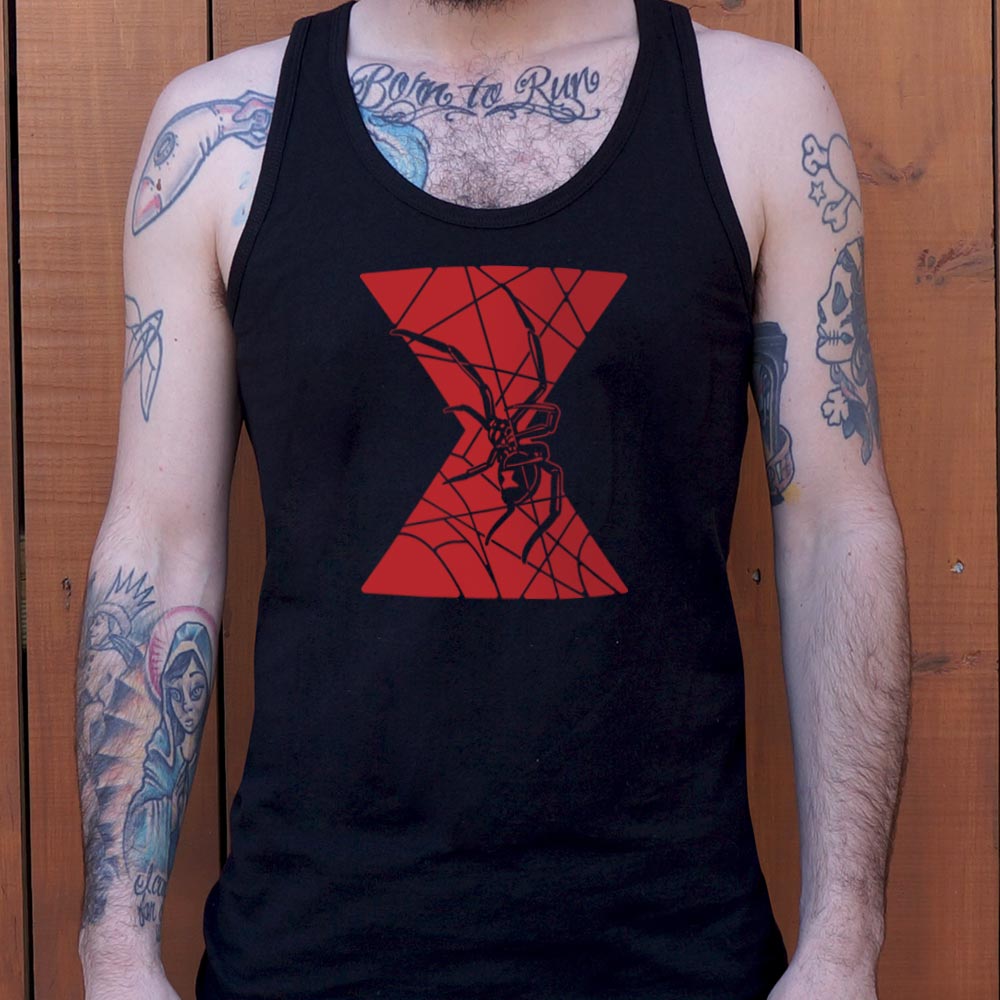 Black Widow Spider with Hourglass Web Design