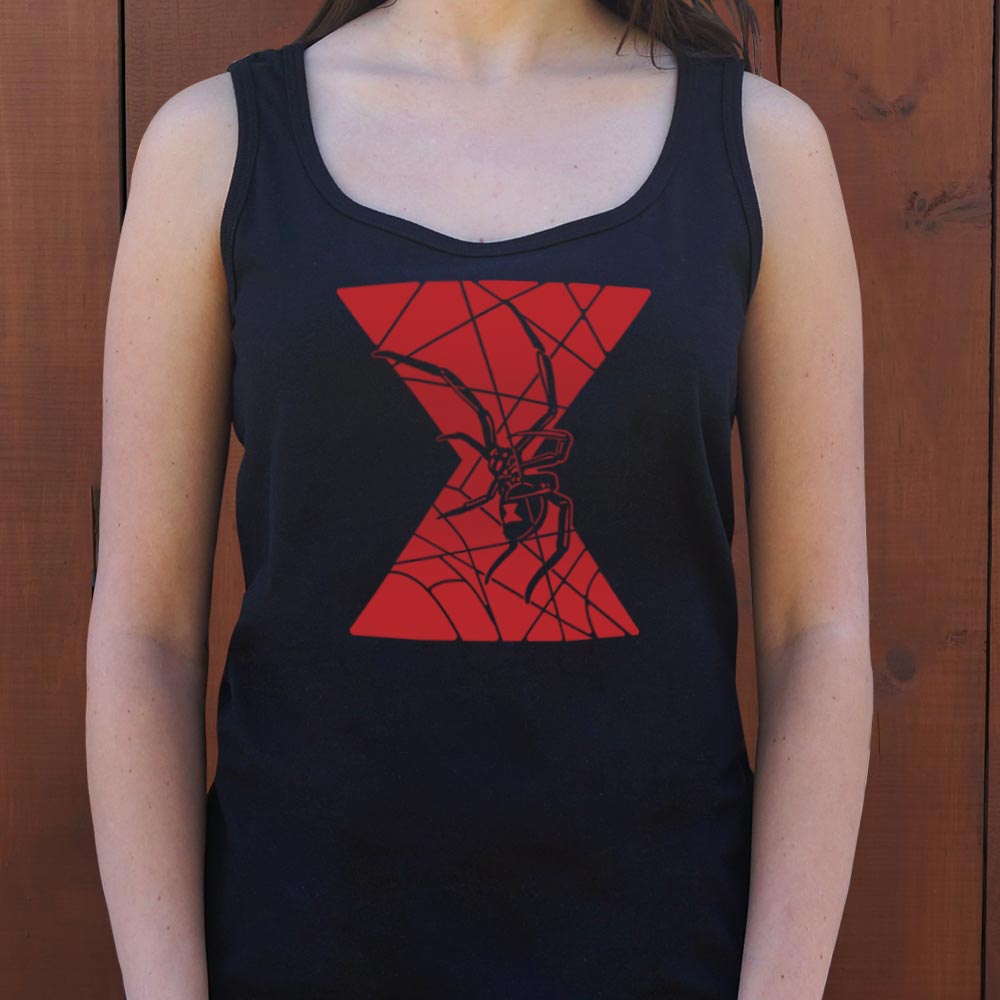 Black Widow Spider with Hourglass Web Design