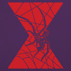 Black Widow Spider with Hourglass Web Design