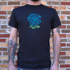 Blue Rose Flower in Tattoo Style Graphic