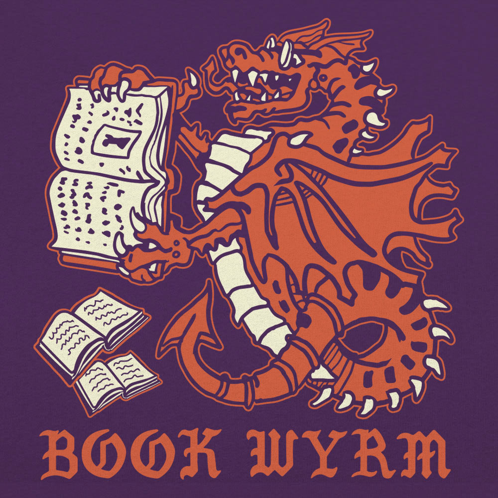 Book Wyrm Two Headed Dragon Reading Books