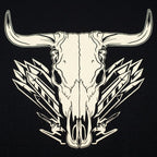 Bull Skull Western Tribal Feathers Graphic