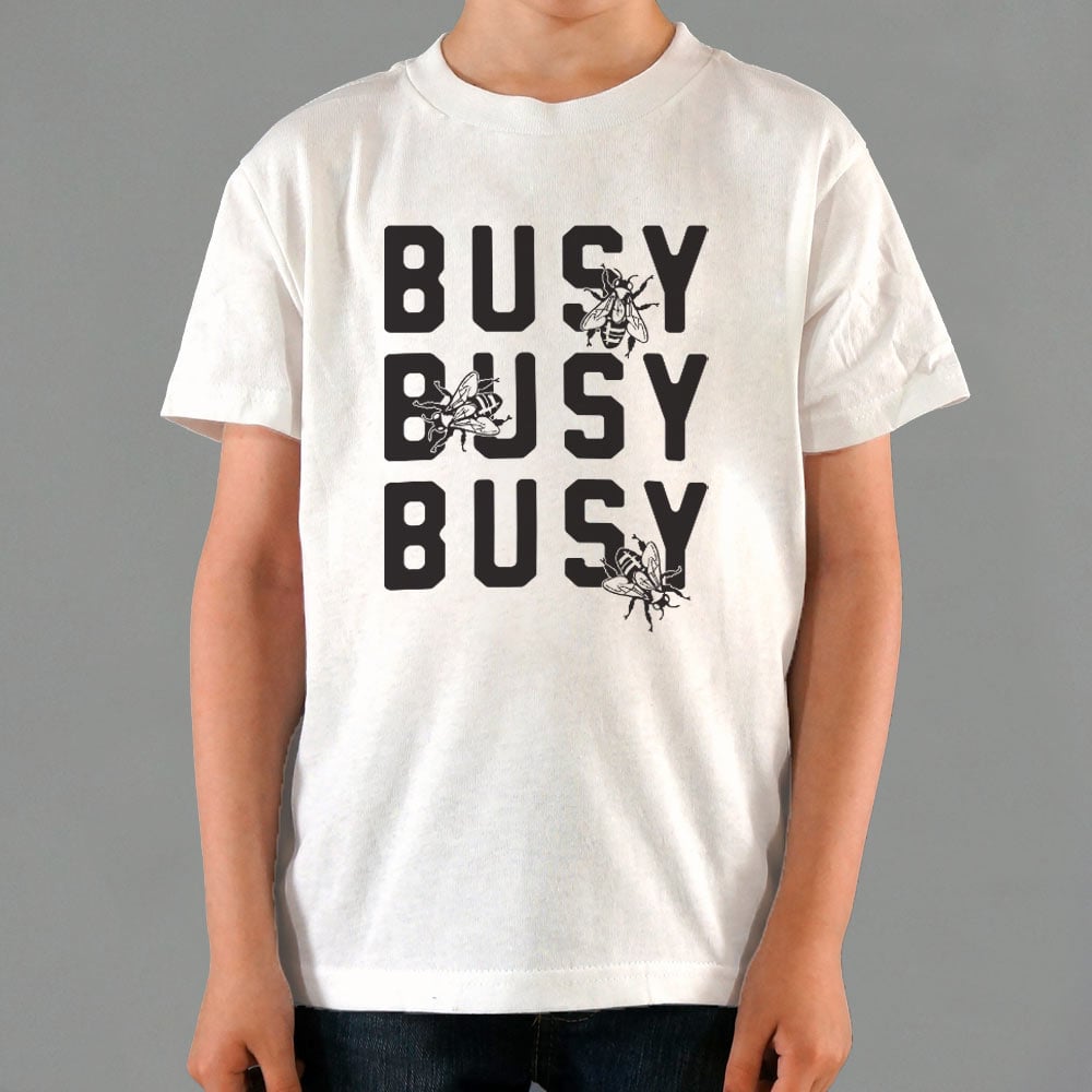 Busy Busy Busy Bees Bold Text with Bee Illustrations