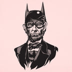 Caped Emancipator Abe Lincoln Bat Hero Mashup