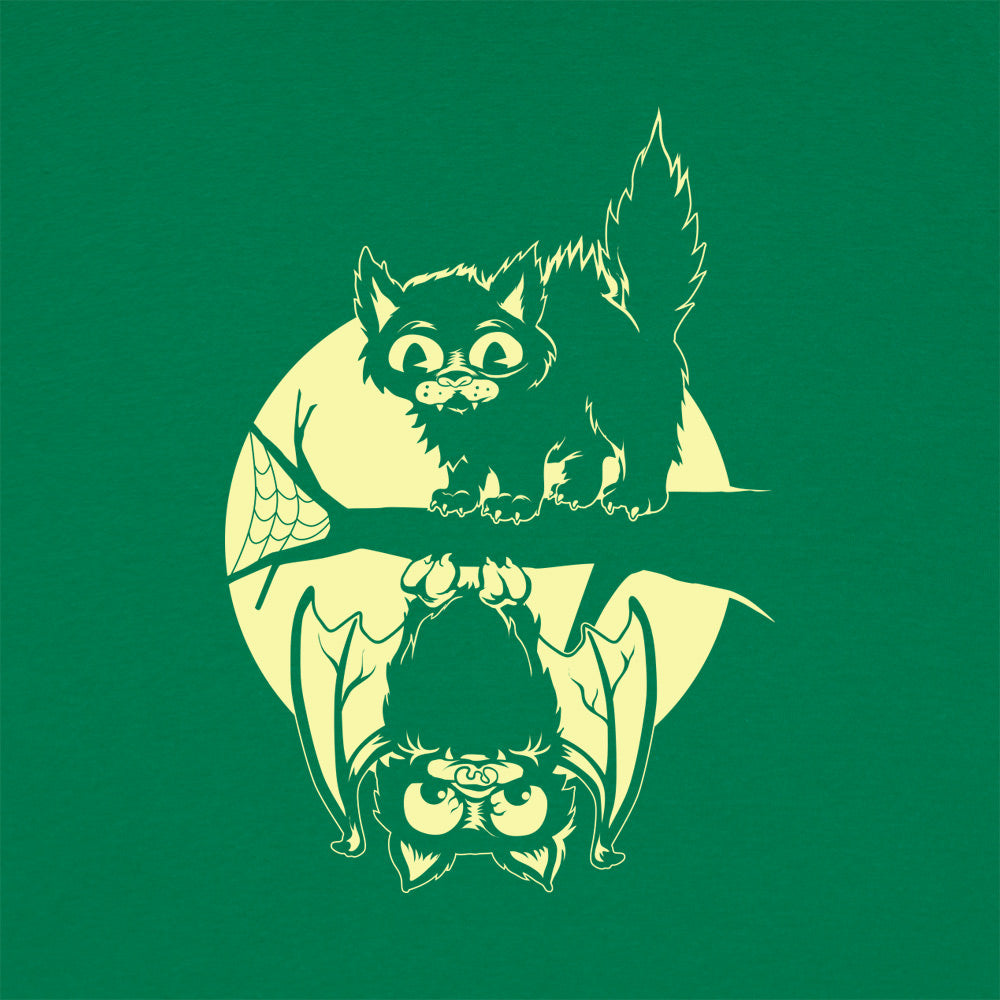 Black Cat and Bat Full Moon Halloween