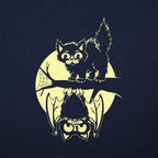 Black Cat and Bat Full Moon Halloween