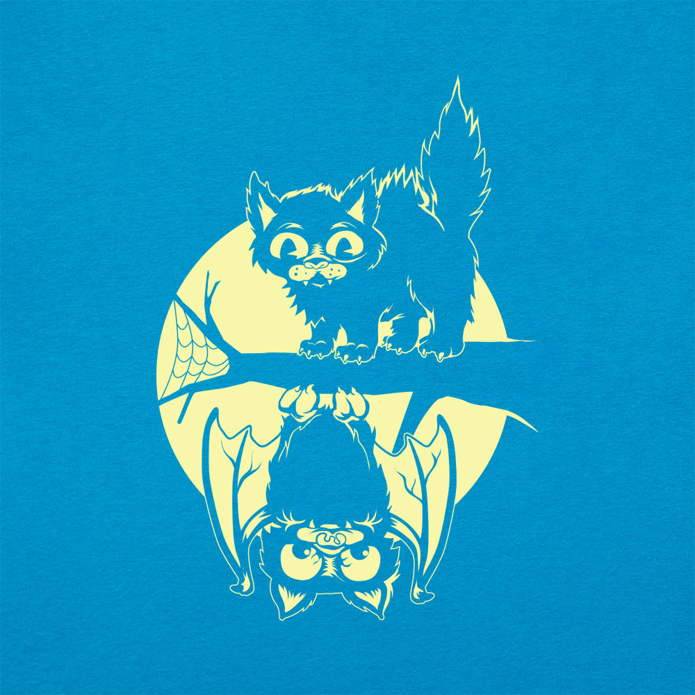 Black Cat and Bat Full Moon Halloween