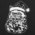Cat Santa with Beard. Glasses. and Santa Hat