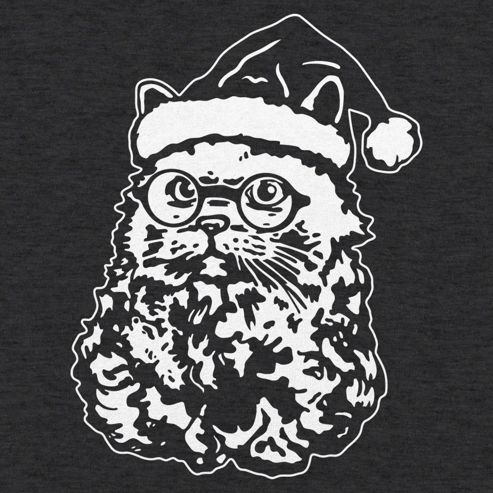 Cat Santa with Beard. Glasses. and Santa Hat