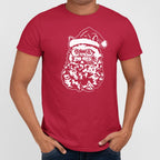 Cat Santa with Beard. Glasses. and Santa Hat