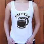 Pot Head Coffee Pun with Coffee Pot Carafe