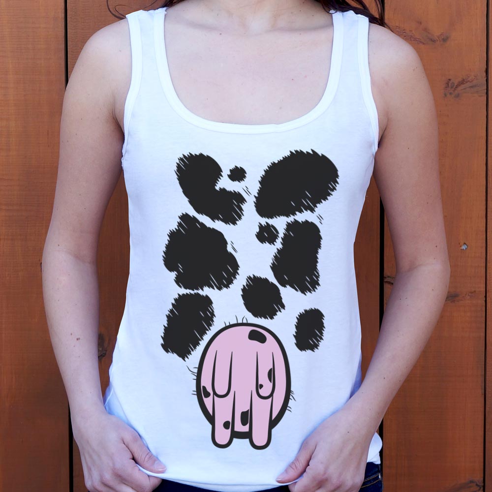 Cow Costume with Udder and Spots Print