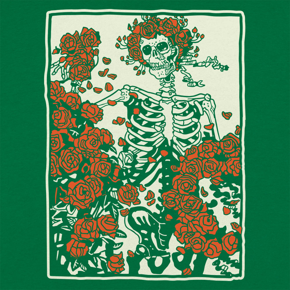 Dead and Roses Skeleton Retro Graphic