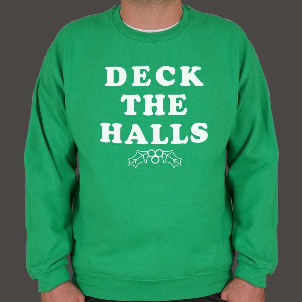 Deck The Halls Christmas Holly Graphic