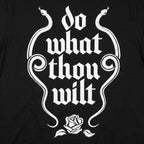 Do What Thou Wilt Twin Snakes and Rose Gothic Quote