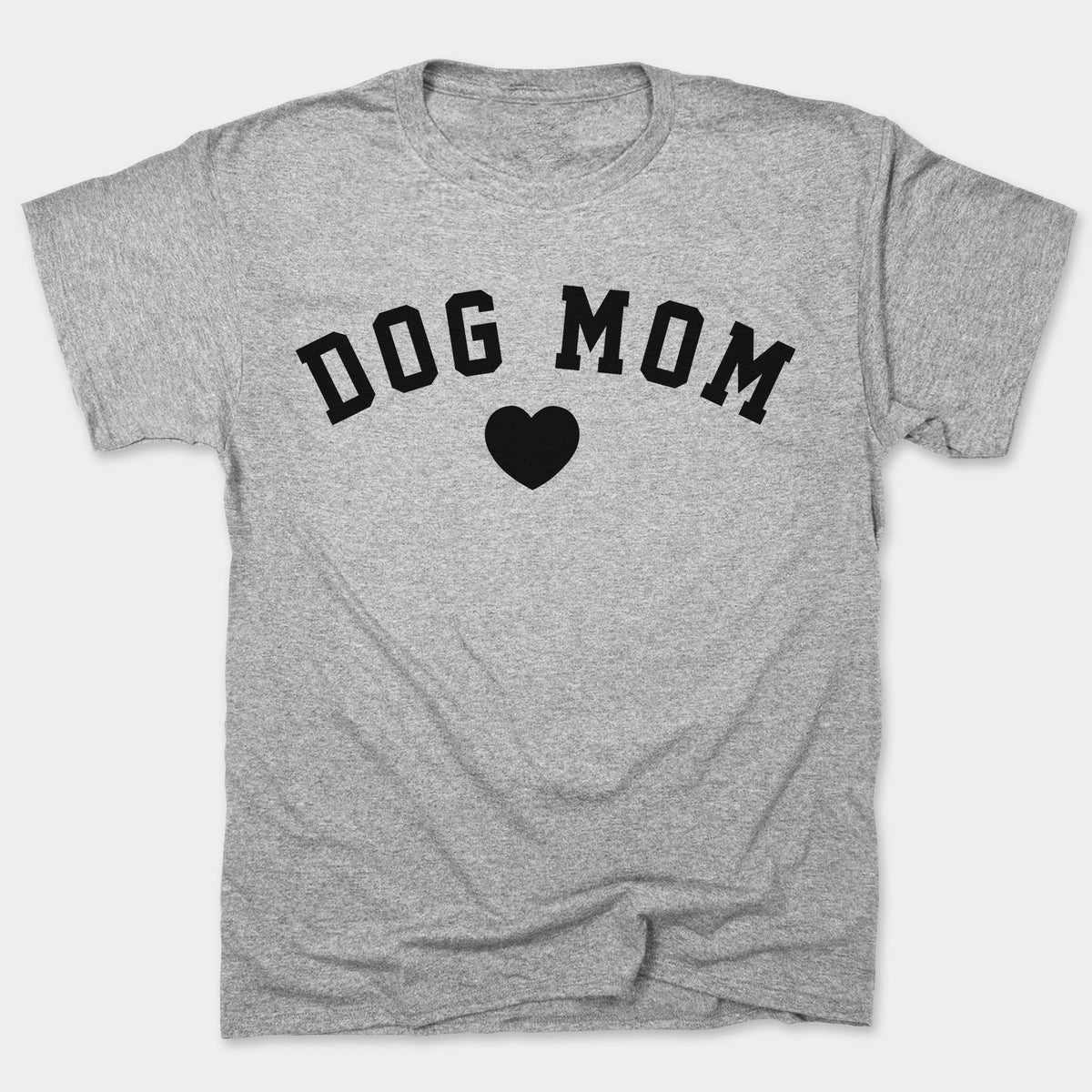 Dog Mom with Heart Varsity Text