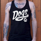 Dogs Because People Suck Retro Script Paw Print Design