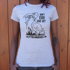 Don't Ever Give Up Stork Eating Frog