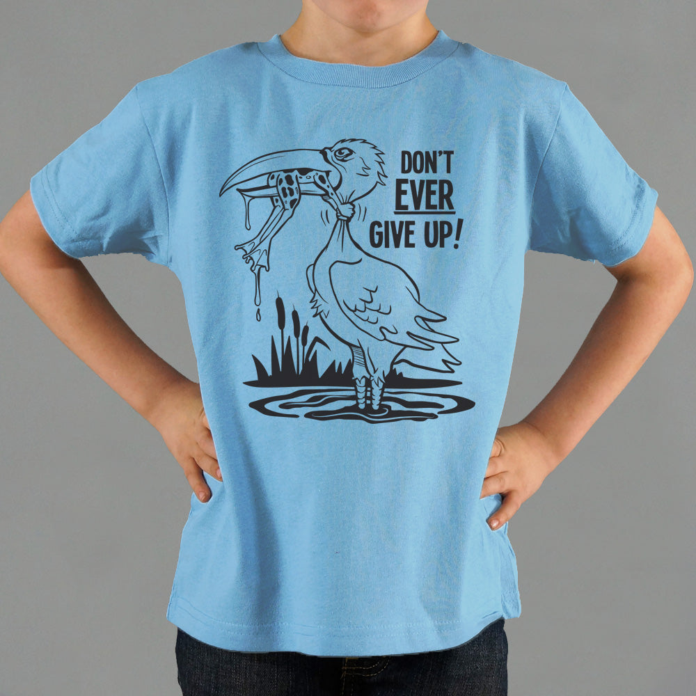 Don't Ever Give Up Stork Eating Frog