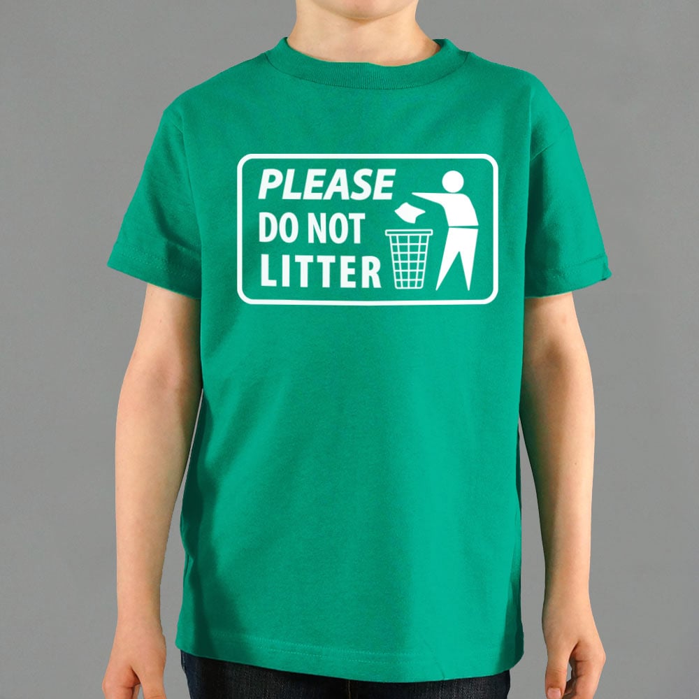 Please Do Not Litter Trash Can Sign