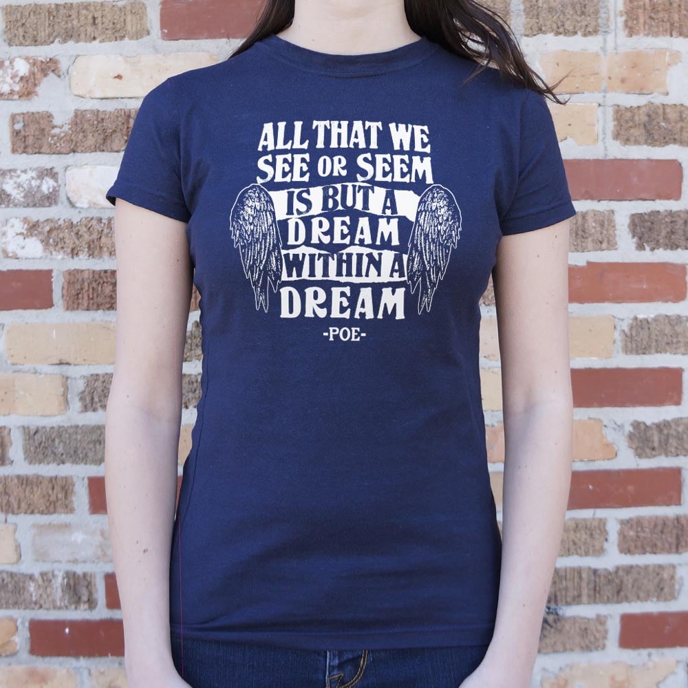 Dream Within A Dream Edgar Allan Poe Quote with Angel Wings