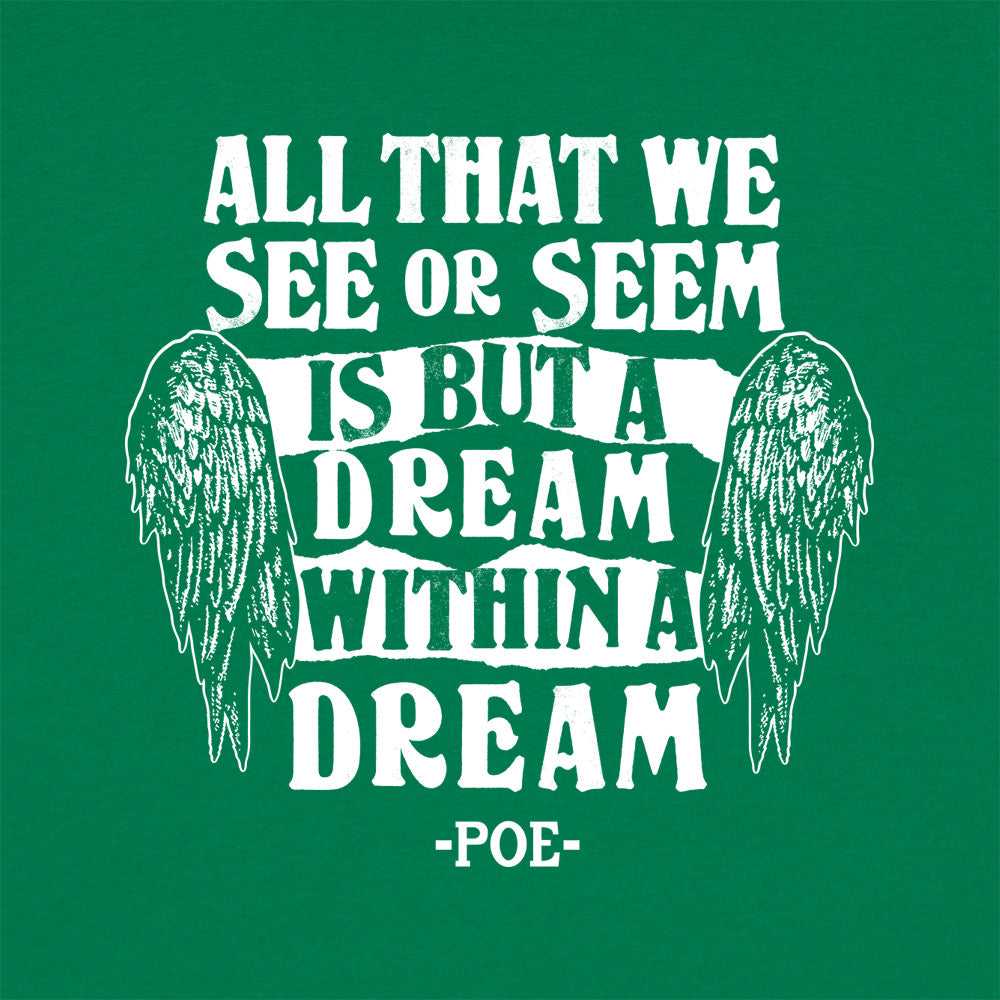 Dream Within A Dream Edgar Allan Poe Quote with Angel Wings