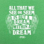Dream Within A Dream Edgar Allan Poe Quote with Angel Wings