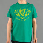 Erin Go Bragh Irish Harp and Shamrock Crest